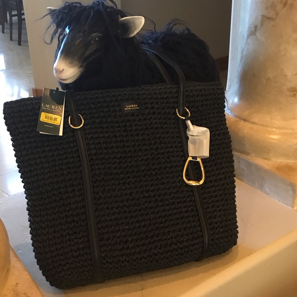 Black Knit Tote Bag